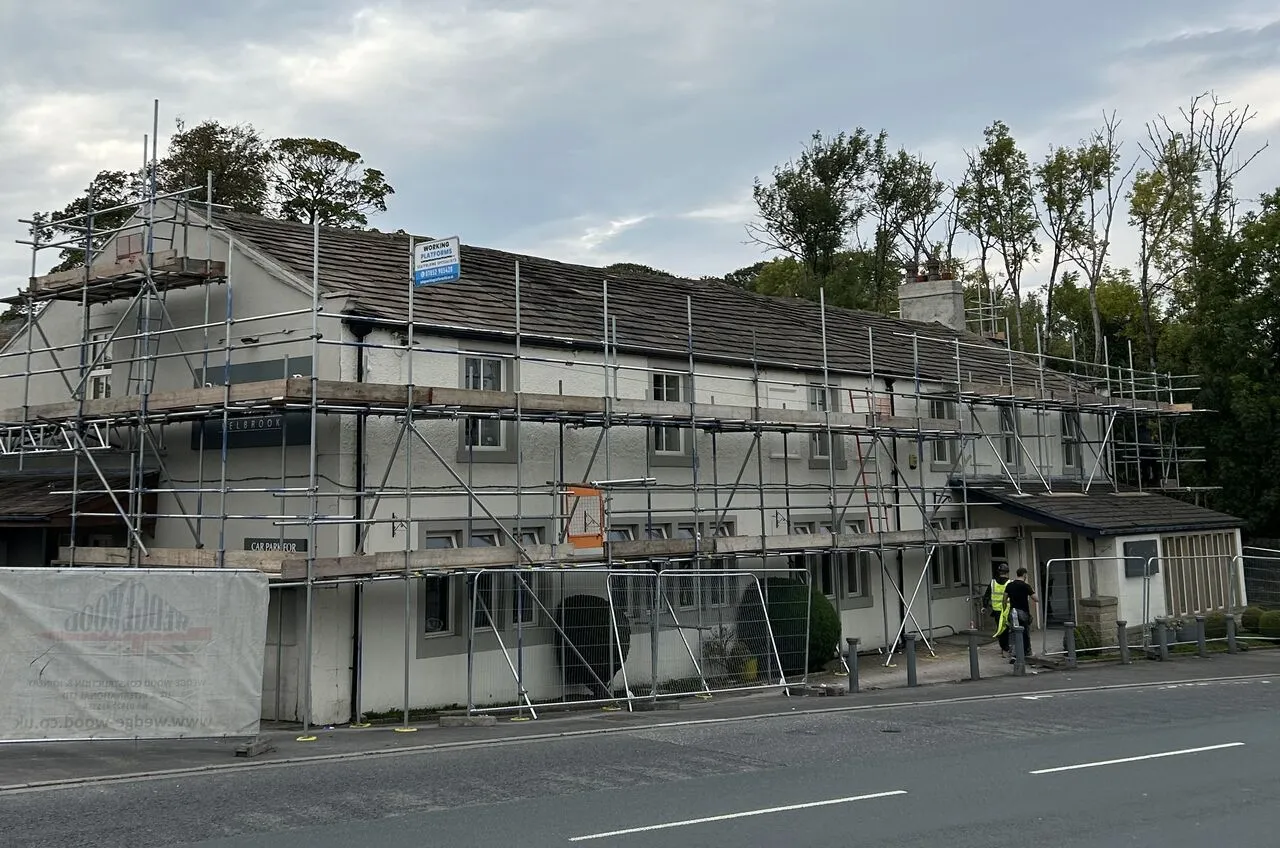 Commercial Scaffolding Project in Doncaster for Solar Panels on a Pub